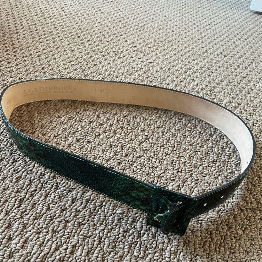 Leather Rock - Belt Leather dark green